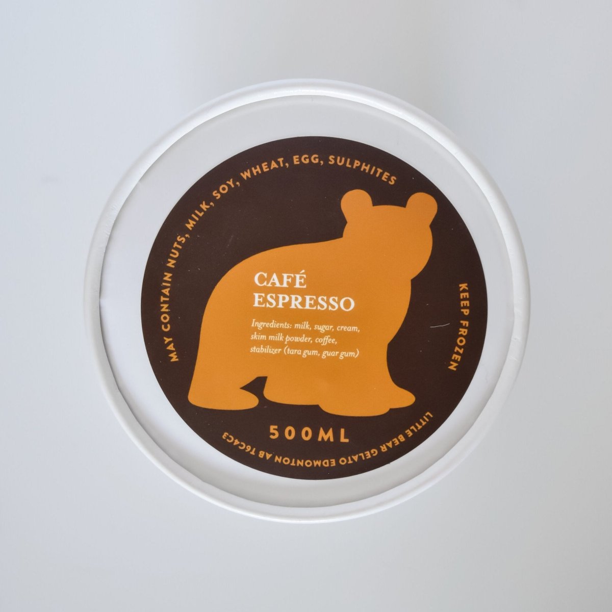 Cafe Espresso Gelato - 500 ml - Oonnie - Little Bear Gelato