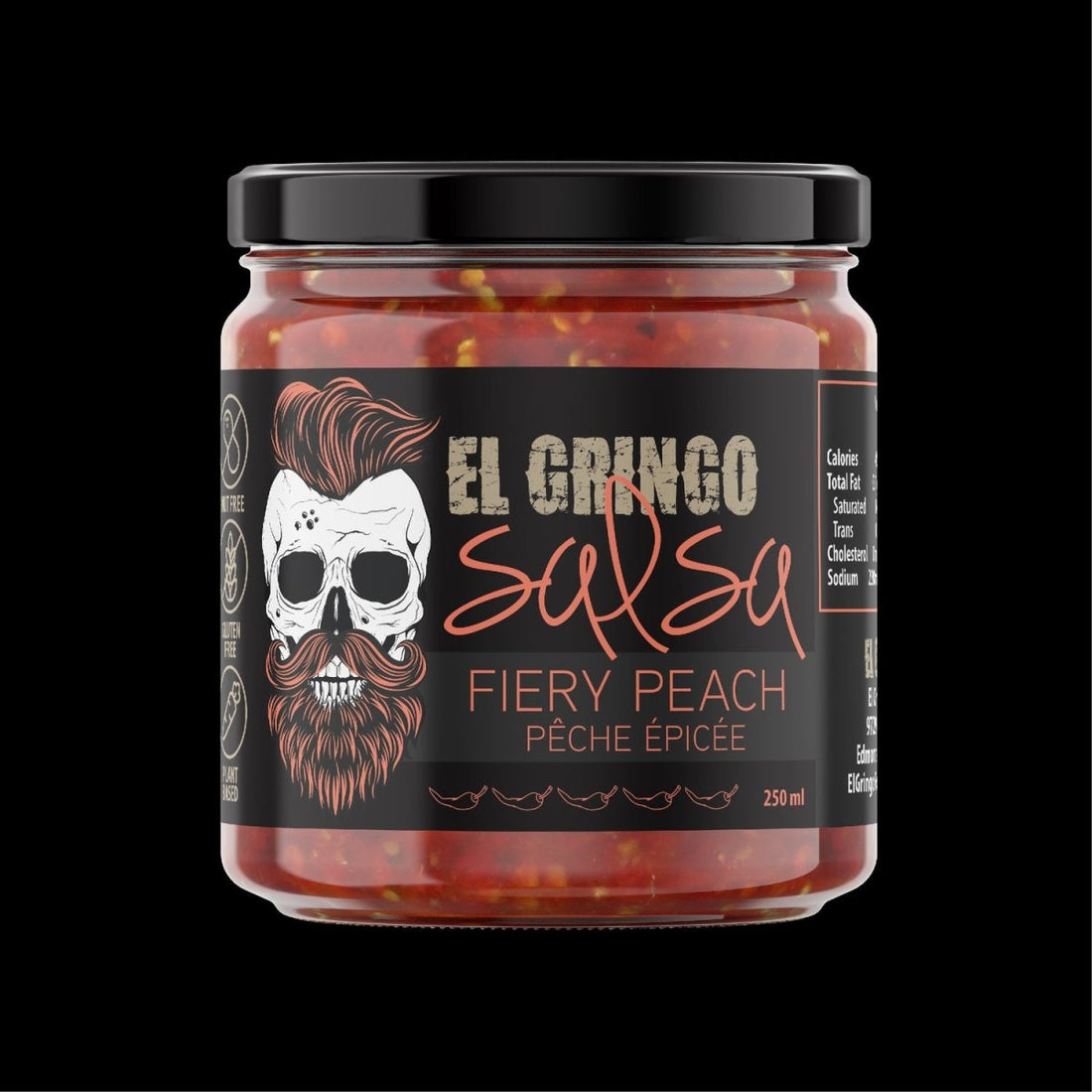 Fiery Peach Salsa - 375 ml Jar - Oonnie - El Gringo Foods