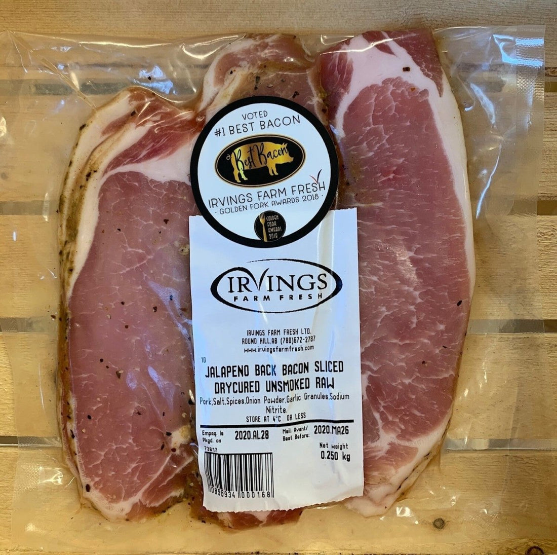 Jalapeno Back Bacon Sliced - 250 Grams - Oonnie - Irvings Farm Fresh Pork