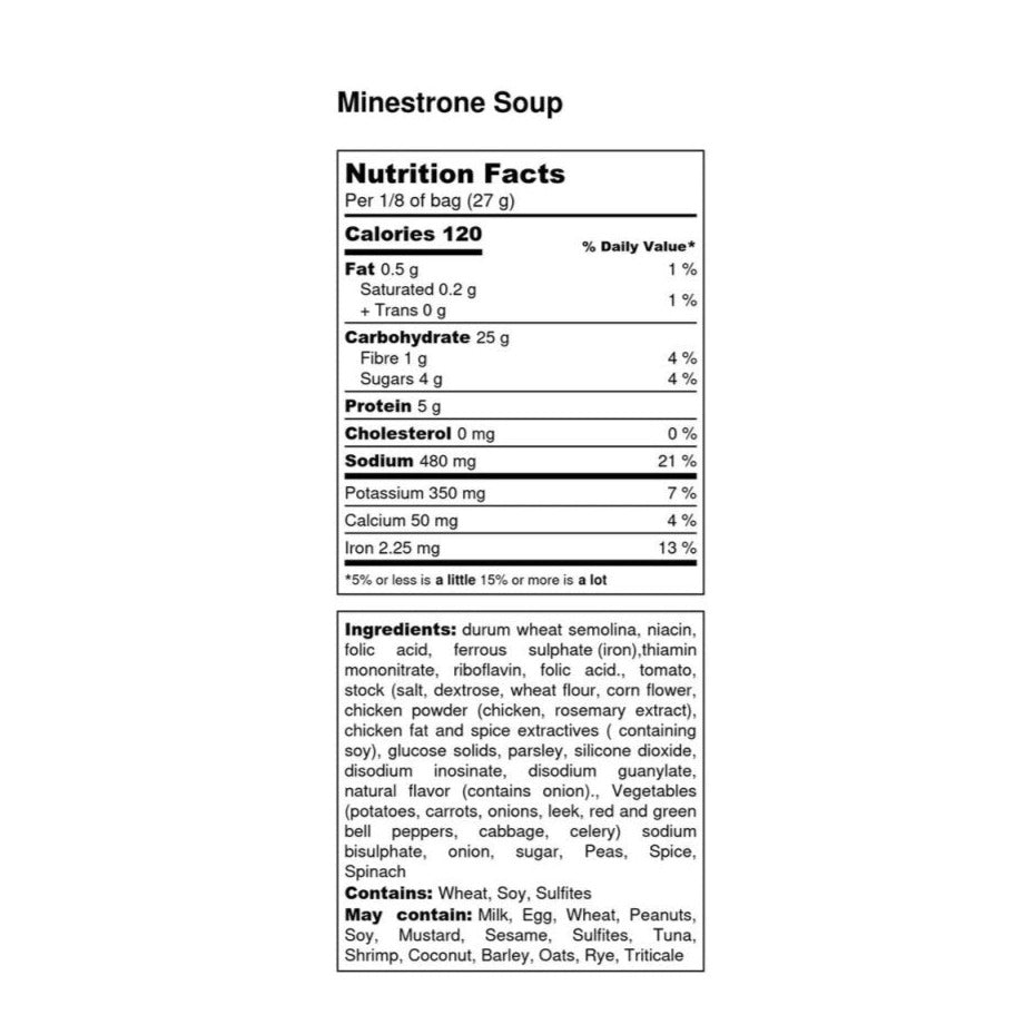 Minestrone Soup - 274g bag - Oonnie - Sherwood Park Soups