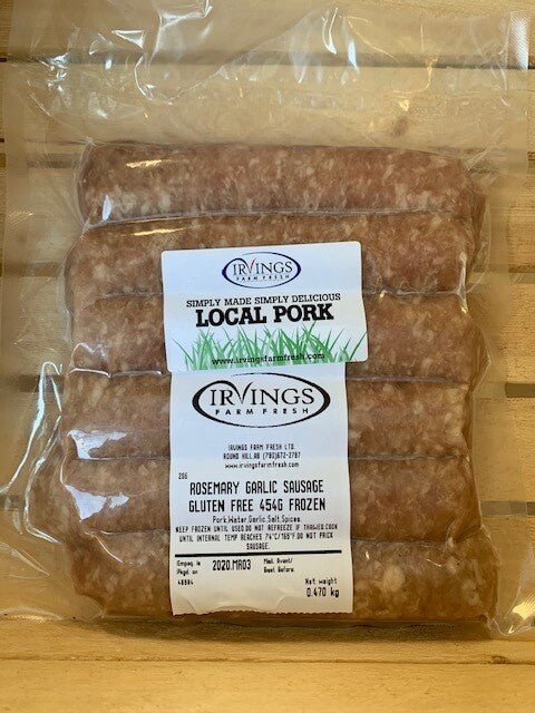 Rosemary Garlic Sausage - 6 Pack - Oonnie - Irvings Farm Fresh Pork